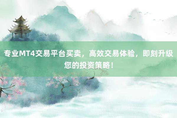 专业MT4交易平台买卖，高效交易体验，即刻升级您的投资策略！