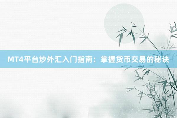 MT4平台炒外汇入门指南：掌握货币交易的秘诀